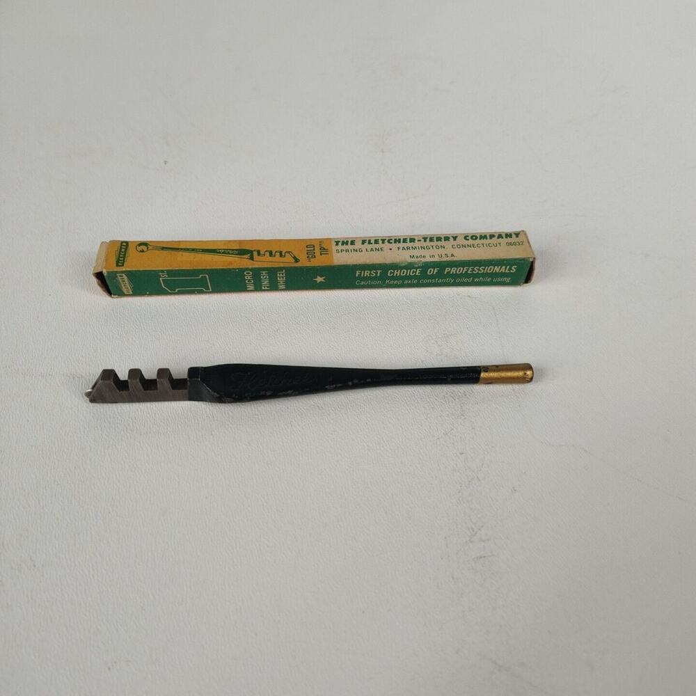 Vintage Fletcher Glass Cutter Gold Tip With Micro‎ Finish Wheel No. 01
